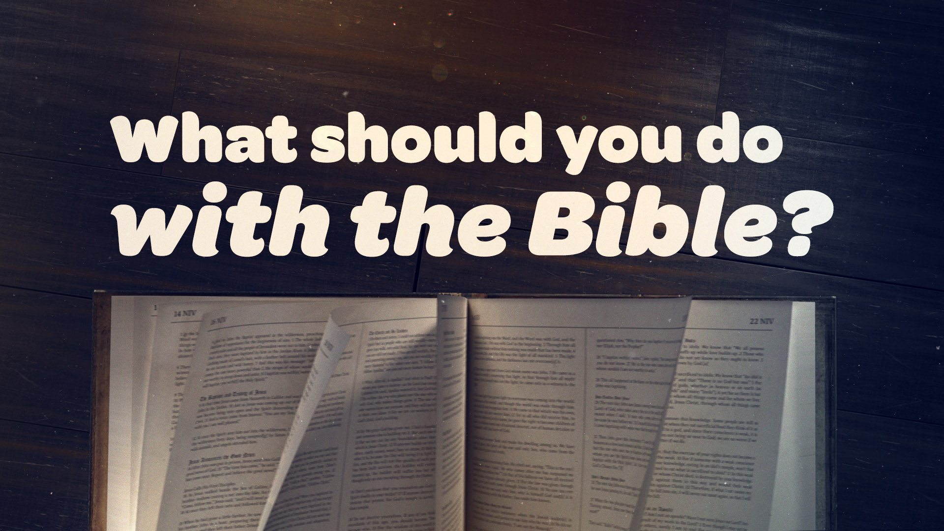 What Should You Do with the Bible?